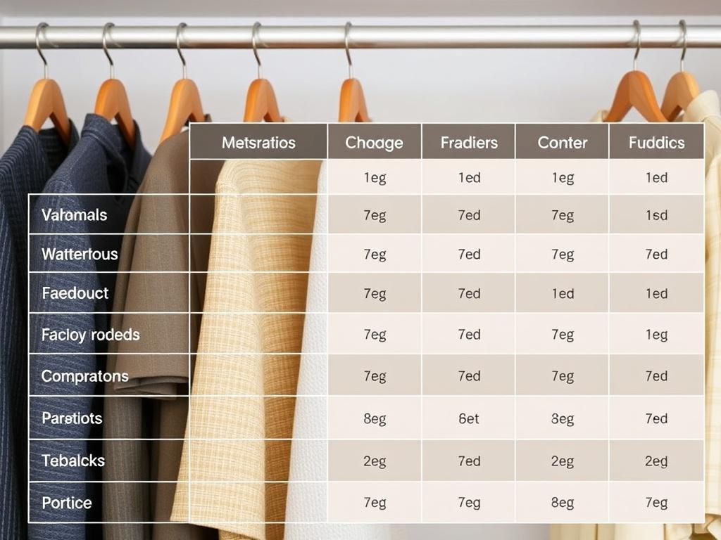     Les matières à privilégier pour un dressing qualitative et durable. Tabla comparativa de materiales